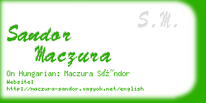 sandor maczura business card